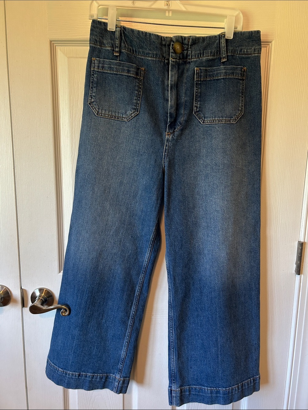 Pilcro “The Skipper” High-Rise Wide-Leg Jeans - Blue Denim